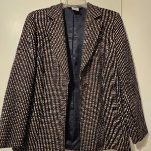 Austin Reed Women's Checkered Blazer - Black and Brown